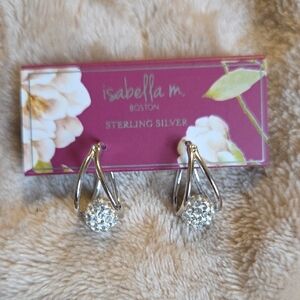 Isabella M Sterling Silver Crystal Earrings